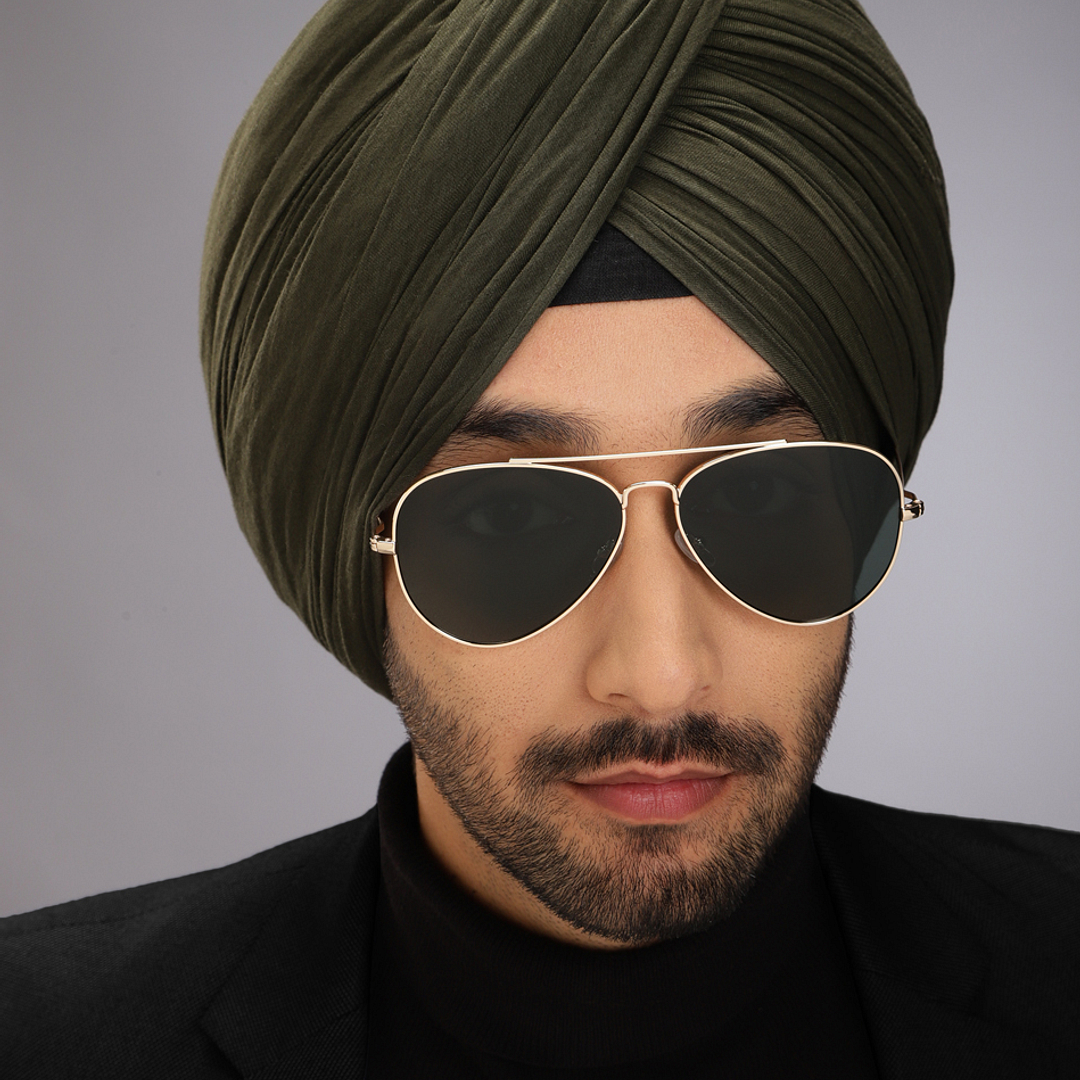 John Jacobs Gold Full Rim Aviator left side