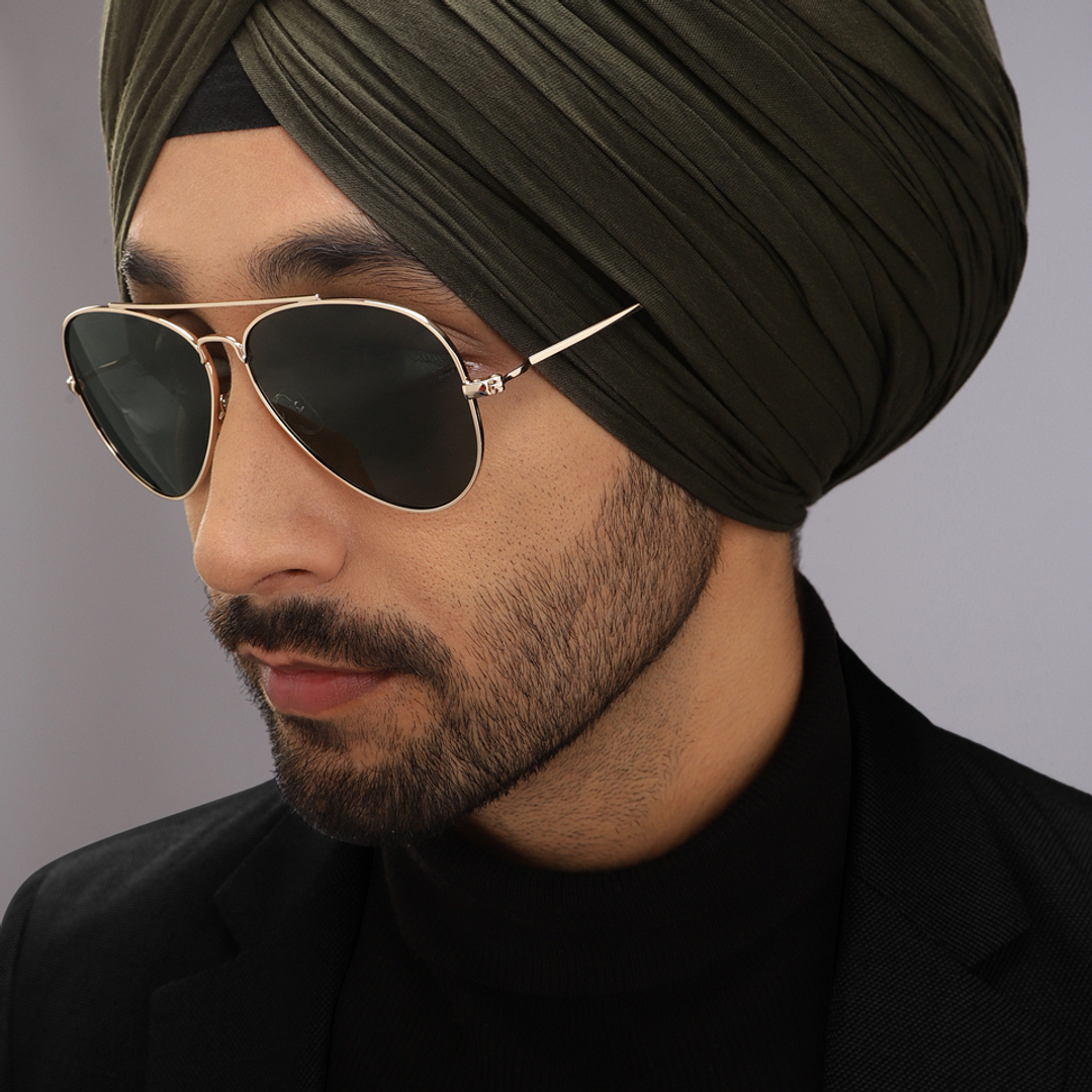 John Jacobs Gold Full Rim Aviator right side