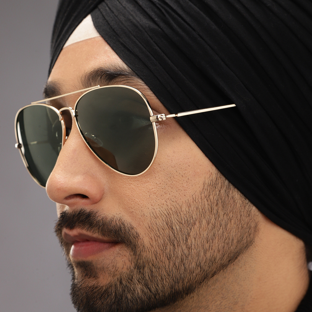 John Jacobs Gold Full Rim Aviator right side