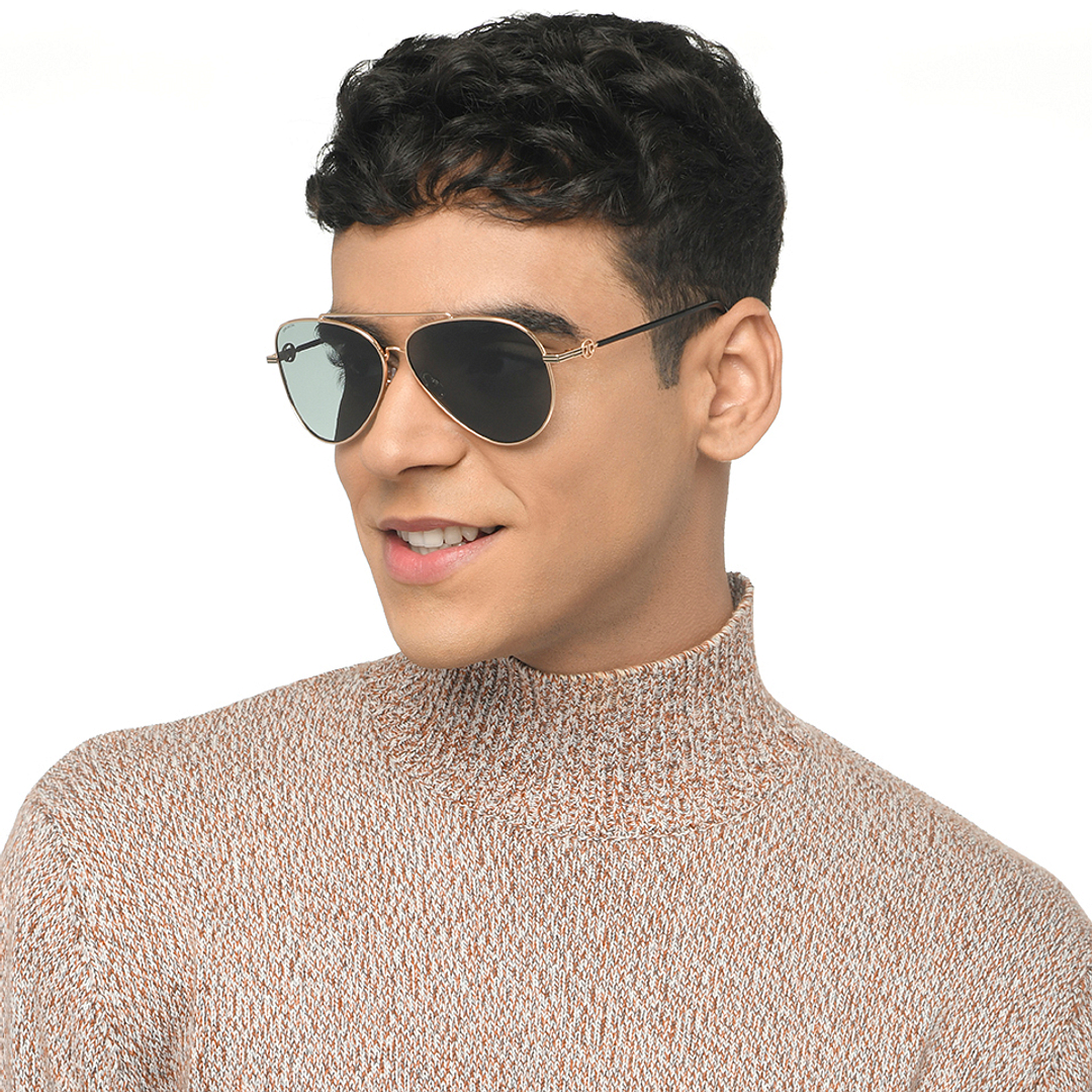 John Jacobs Gold Full Rim Aviator left side