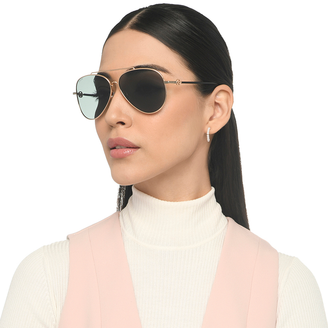 John Jacobs Gold Full Rim Aviator left side