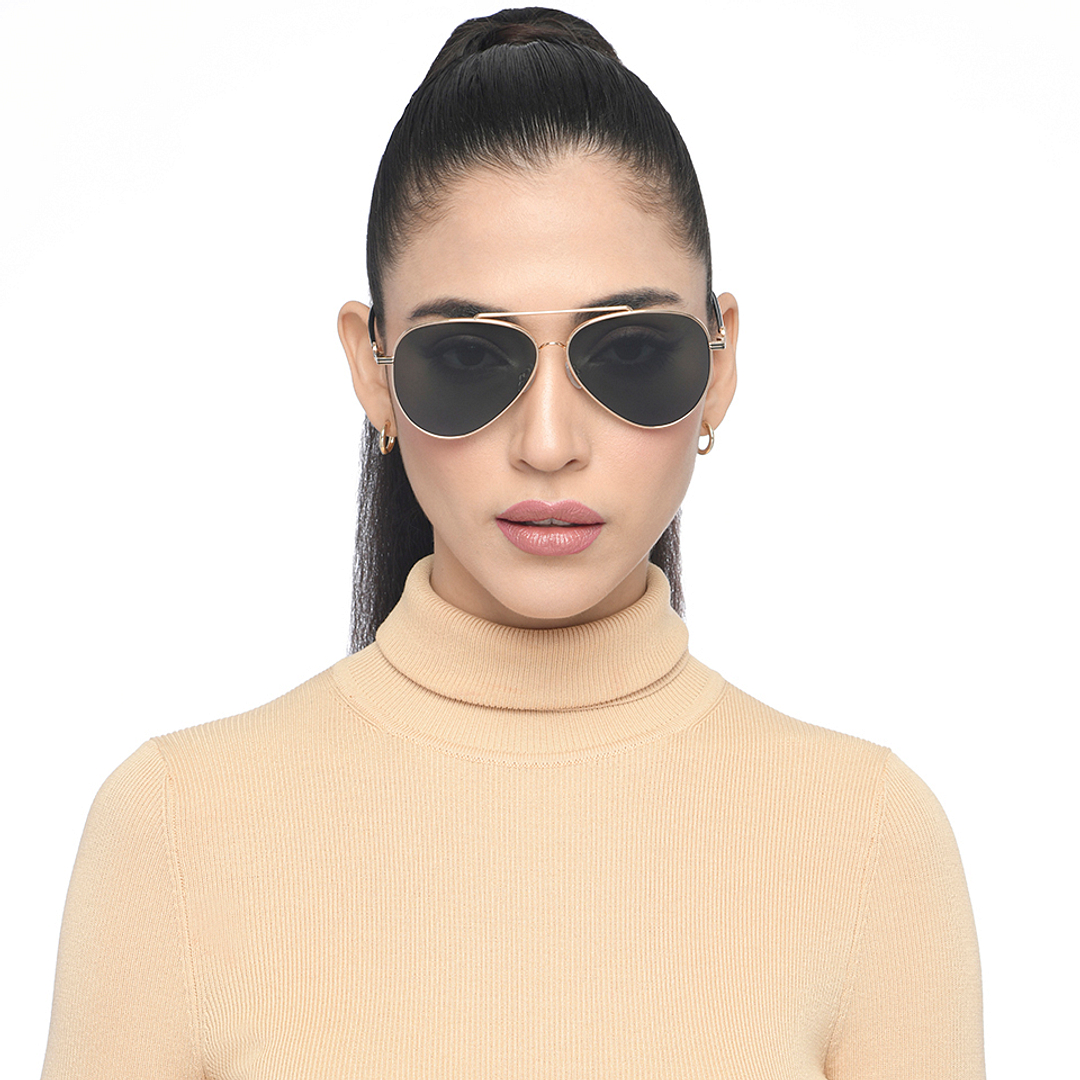 John Jacobs Gold Full Rim Aviator left side