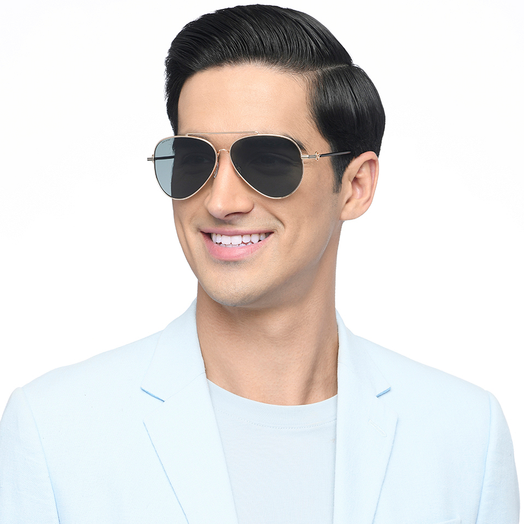 John Jacobs Gold Full Rim Aviator left side