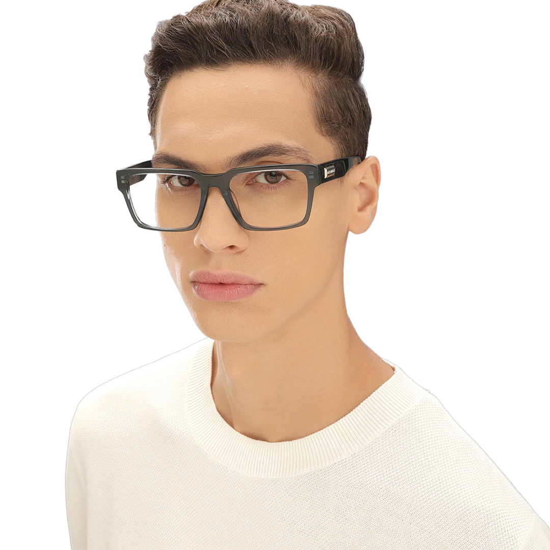 John Jacobs Gray Transparent Full Rim Square left side