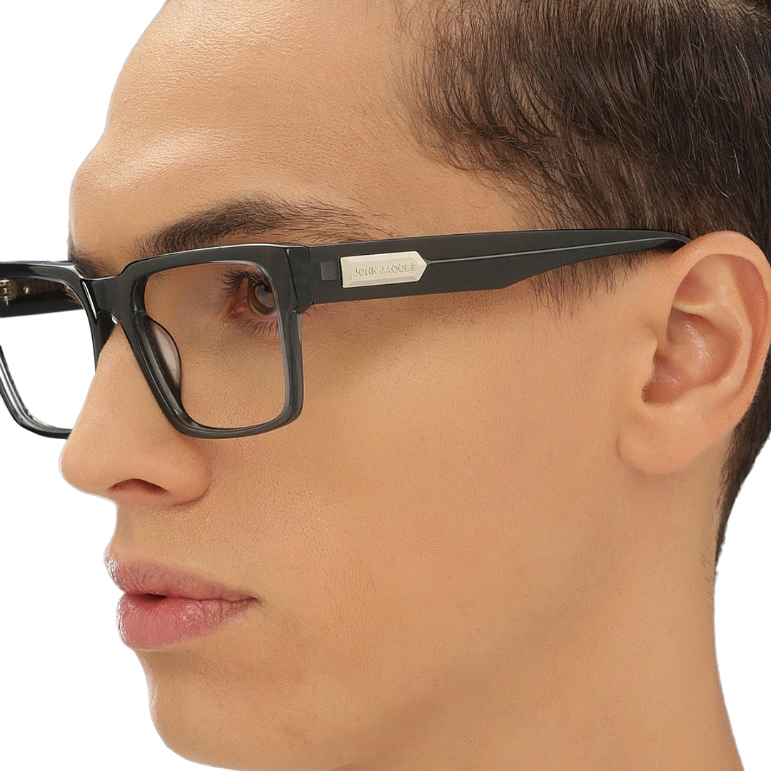 John Jacobs Gray Transparent Full Rim Square right side