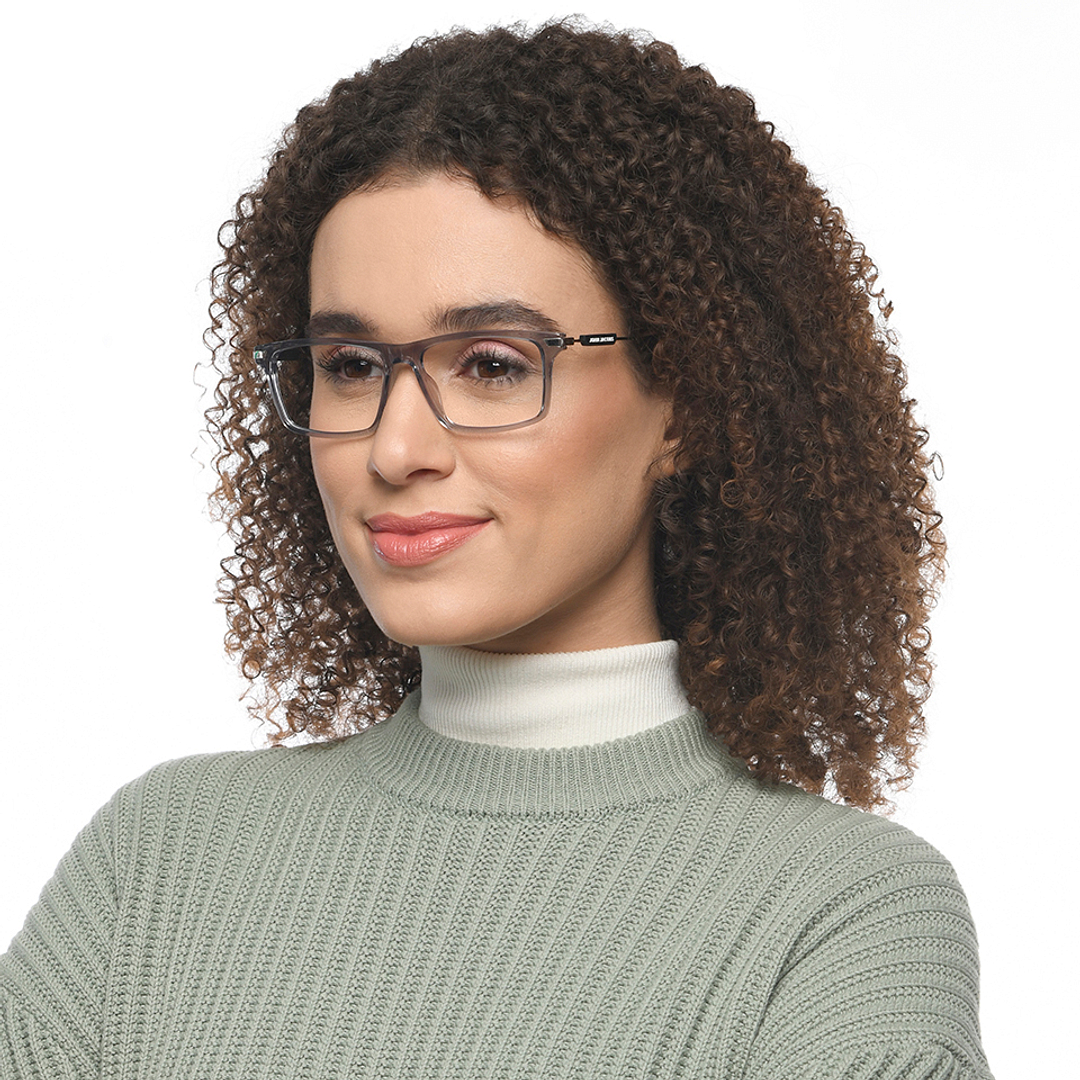 John Jacobs Gray Transparent Full Rim Rectangle right side