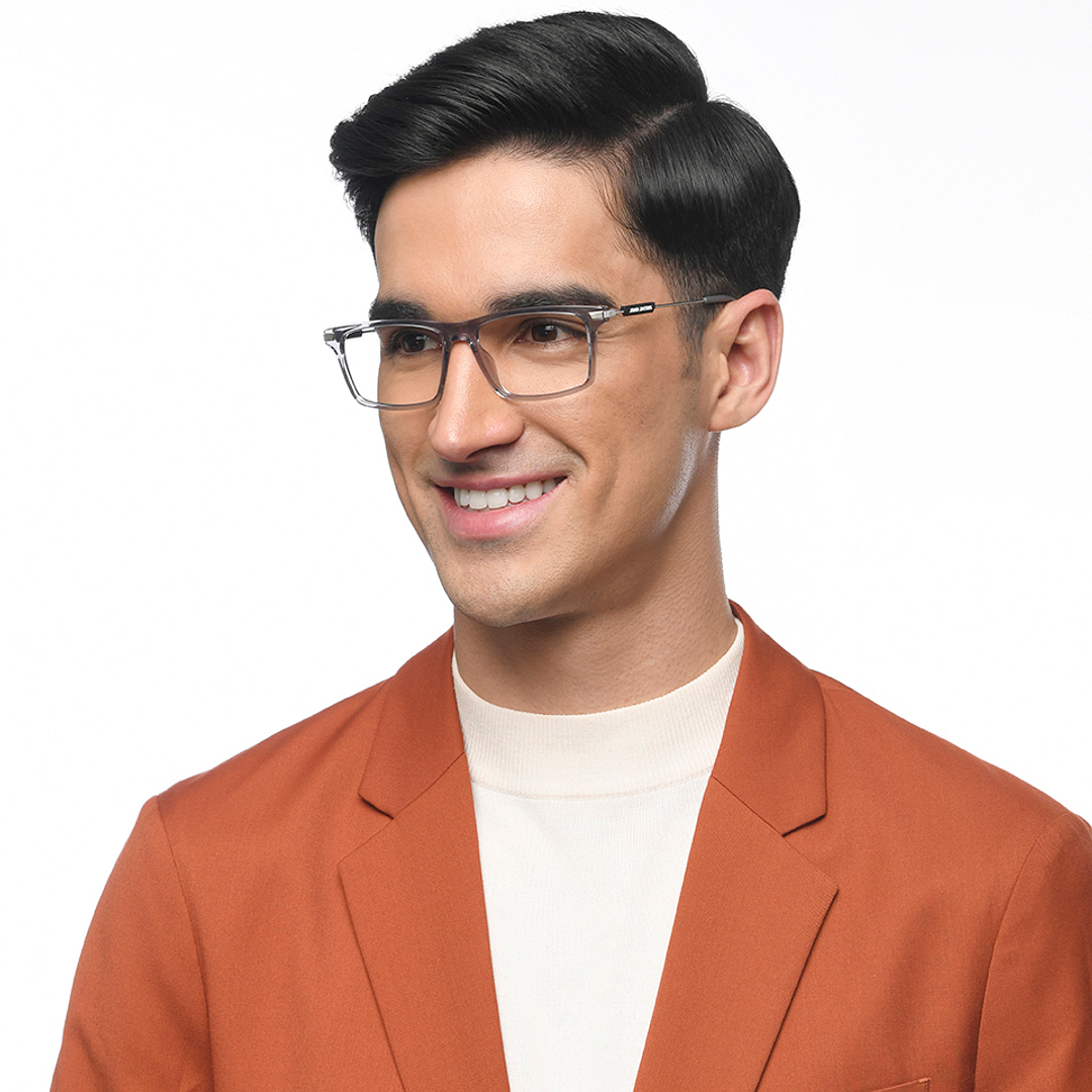 John Jacobs Gray Transparent Full Rim Rectangle right side