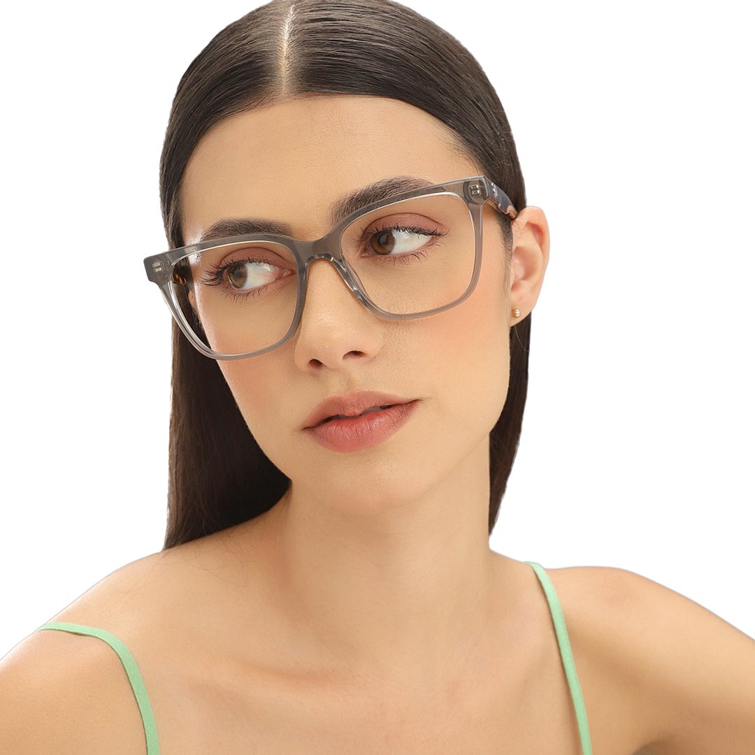 John Jacobs Gray Transparent Full Rim Square left side