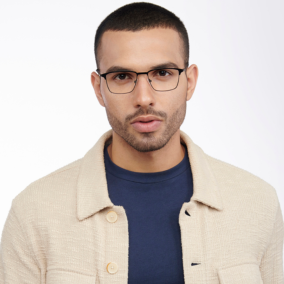 John Jacobs Online Gunmetal Full Rim Rectangle right side