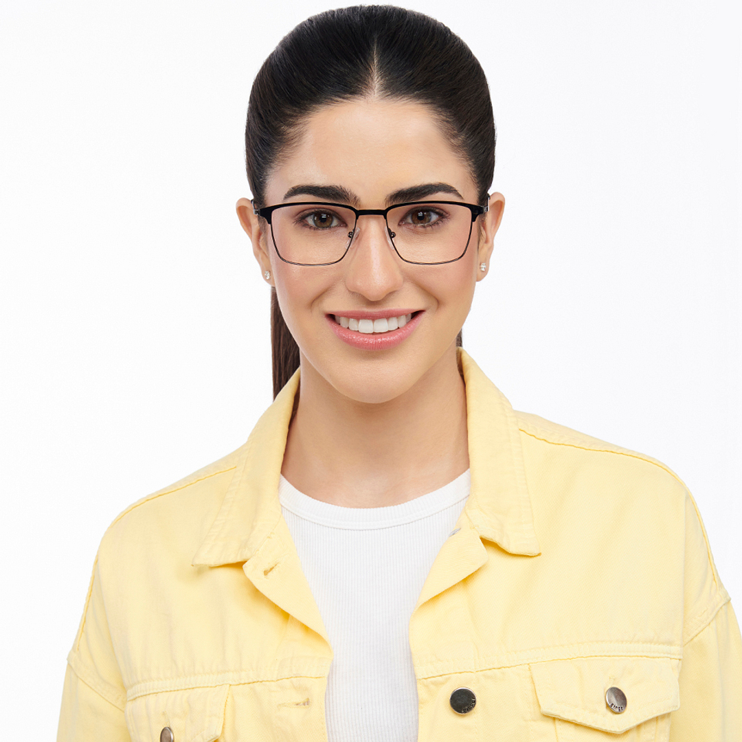 John Jacobs Online Gunmetal Full Rim Rectangle left side