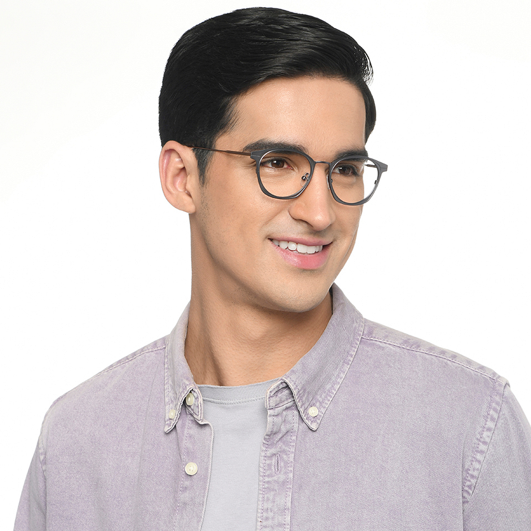 John Jacobs Gunmetal Full Rim Square left side