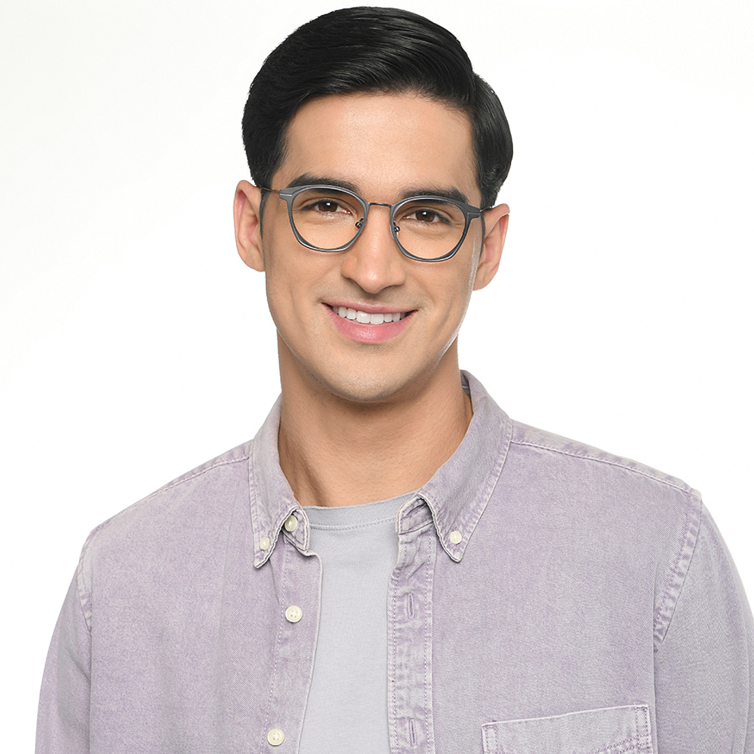 John Jacobs Gunmetal Full Rim Square right side