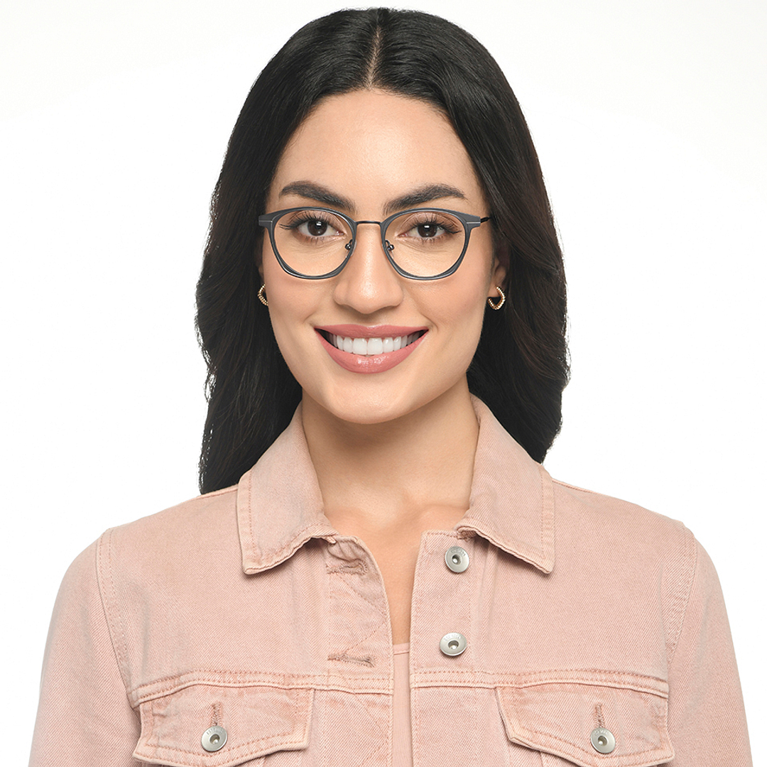 John Jacobs Gunmetal Full Rim Square left side