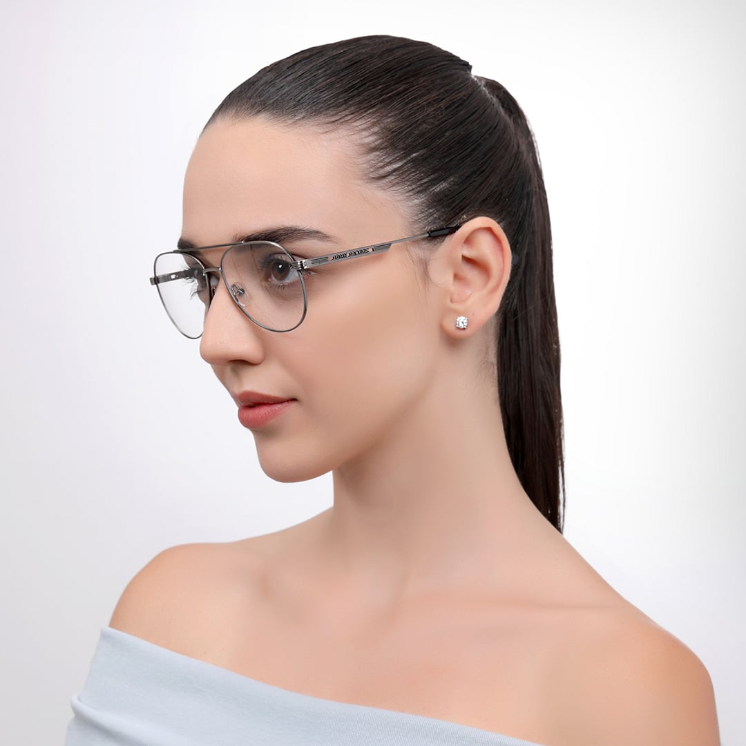 John Jacobs Online Gunmetal Full Rim Aviator left side