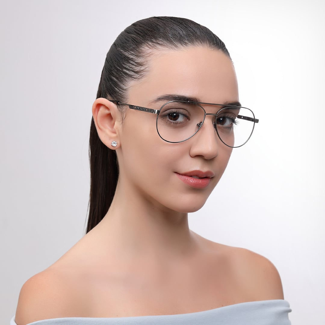 John Jacobs Online Gunmetal Full Rim Aviator right side