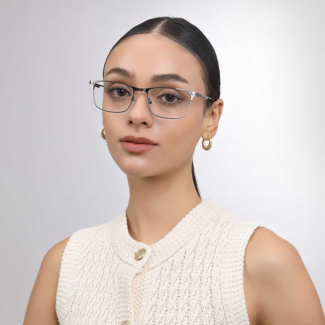 Buy Gunmetal Full Rim Rectangle John Jacobs Supreme Steel JJ