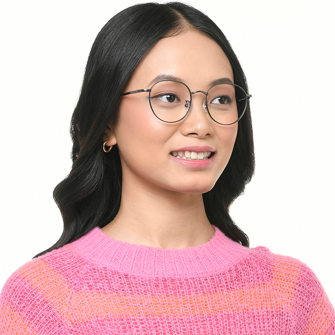 John Jacobs Gunmetal Full Rim Round left side