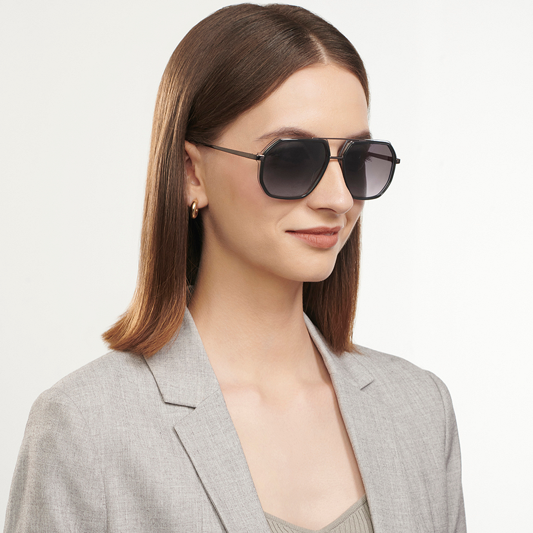 John Jacobs Blue Full Rim Aviator left side