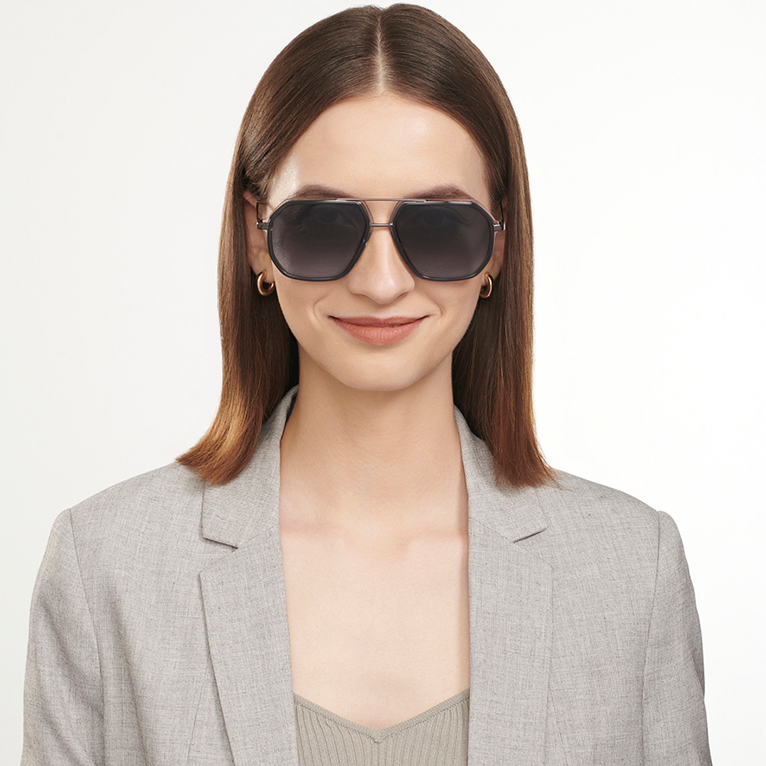 John Jacobs Blue Full Rim Aviator right side