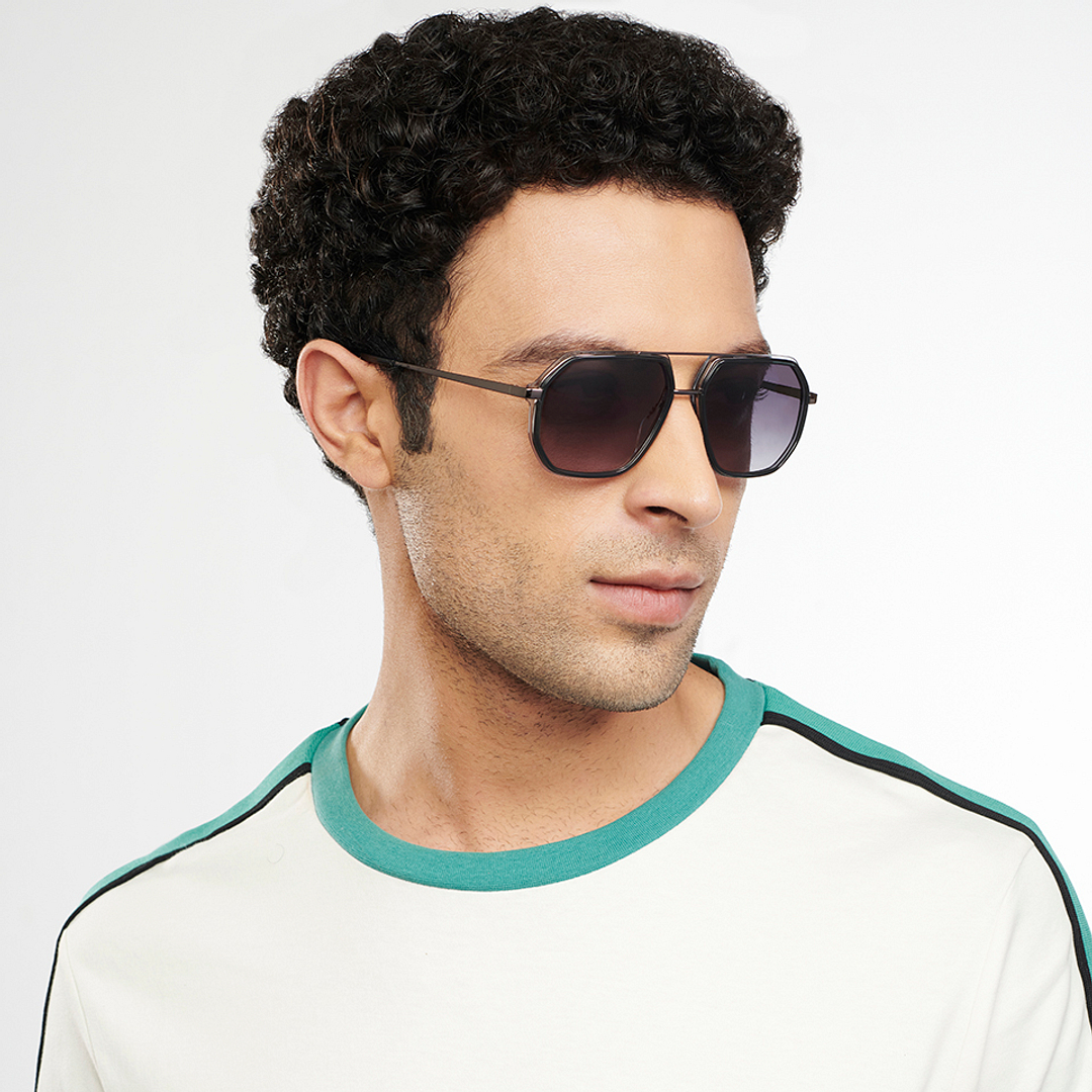 John Jacobs Blue Full Rim Aviator left side