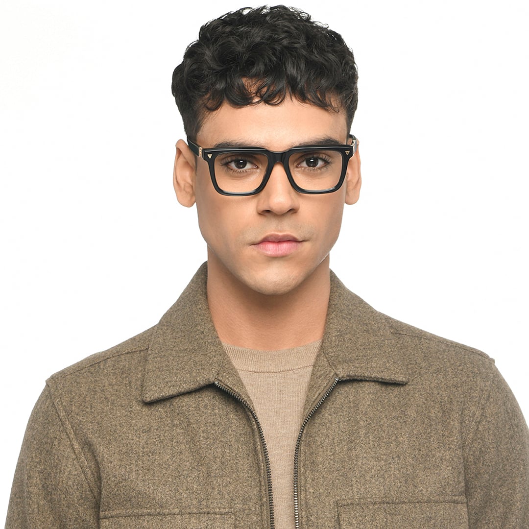 John Jacobs Black Full Rim Square left side