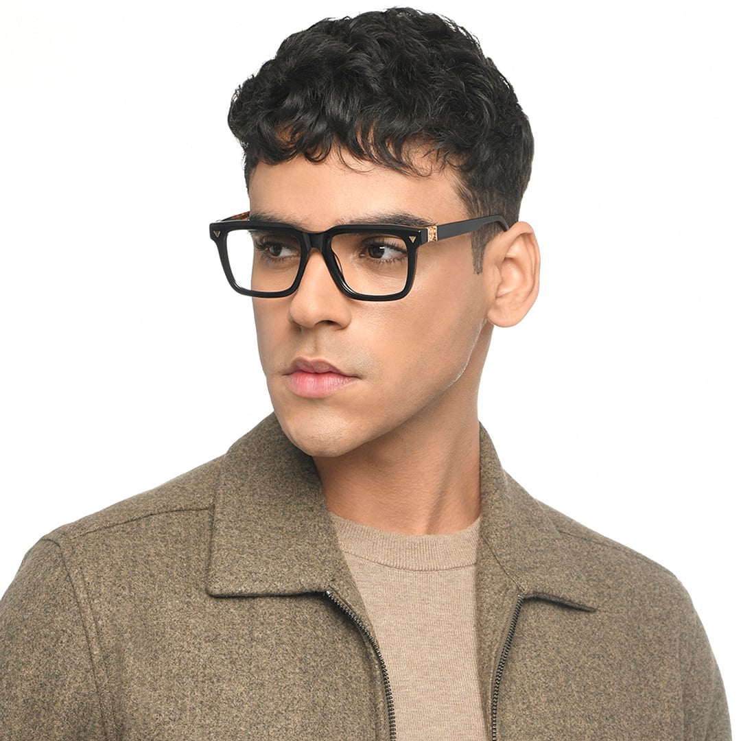 John Jacobs Black Full Rim Square right side