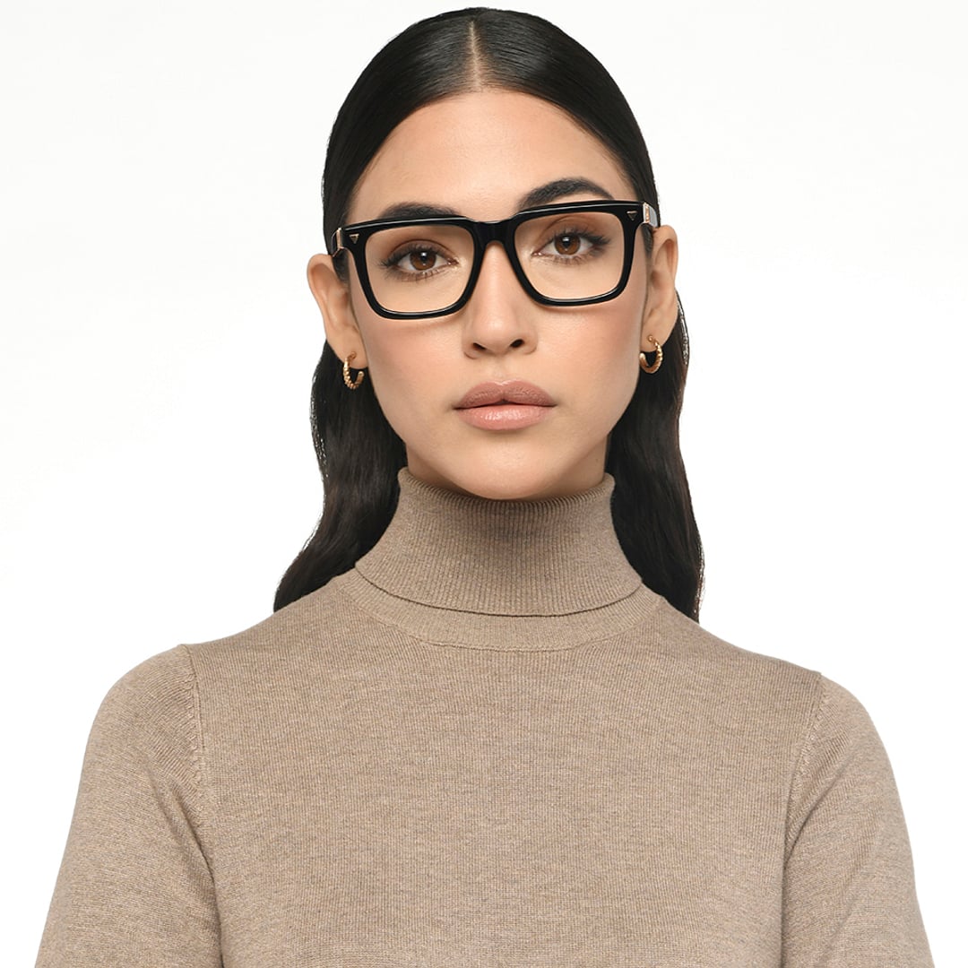 John Jacobs Black Full Rim Square left side