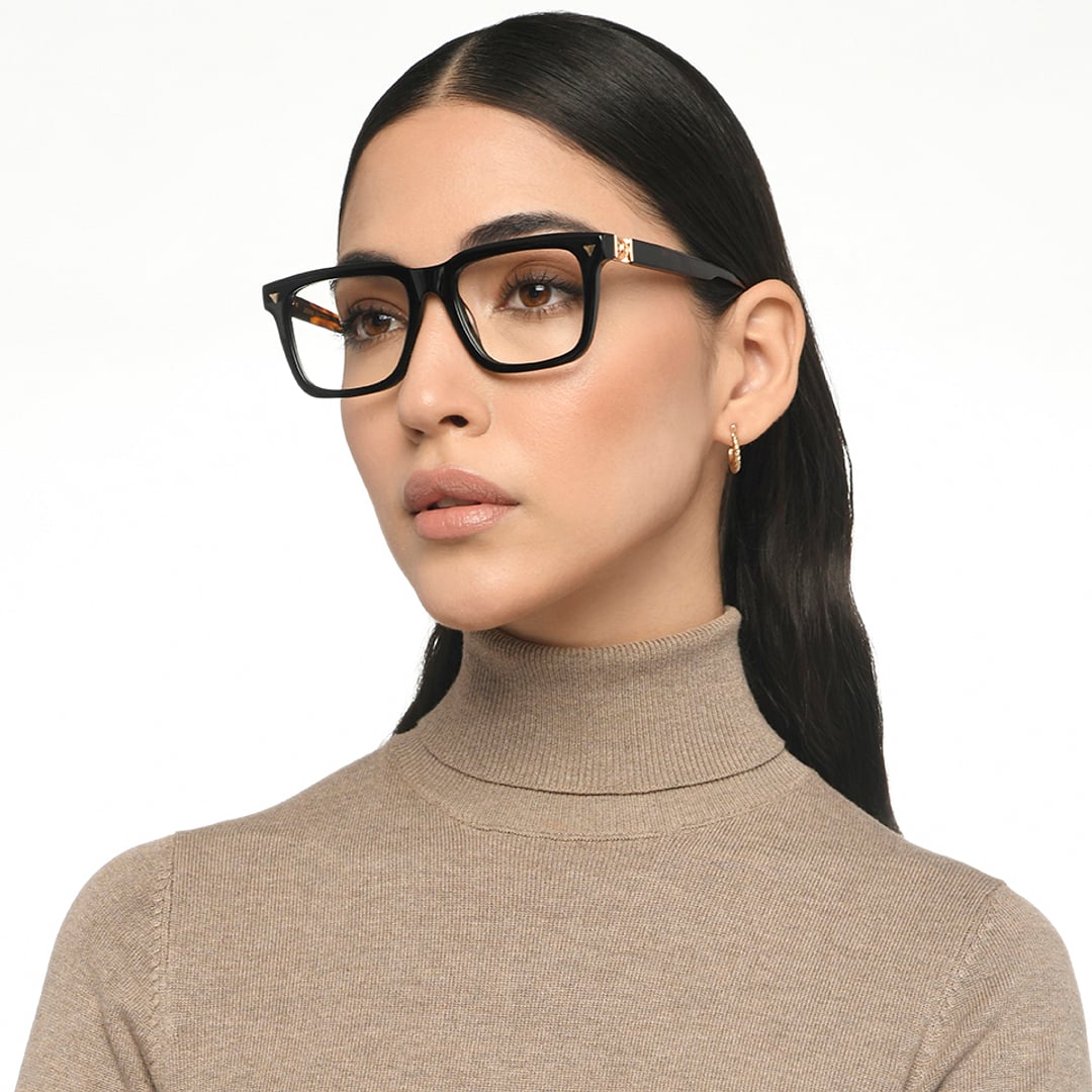 John Jacobs Black Full Rim Square right side