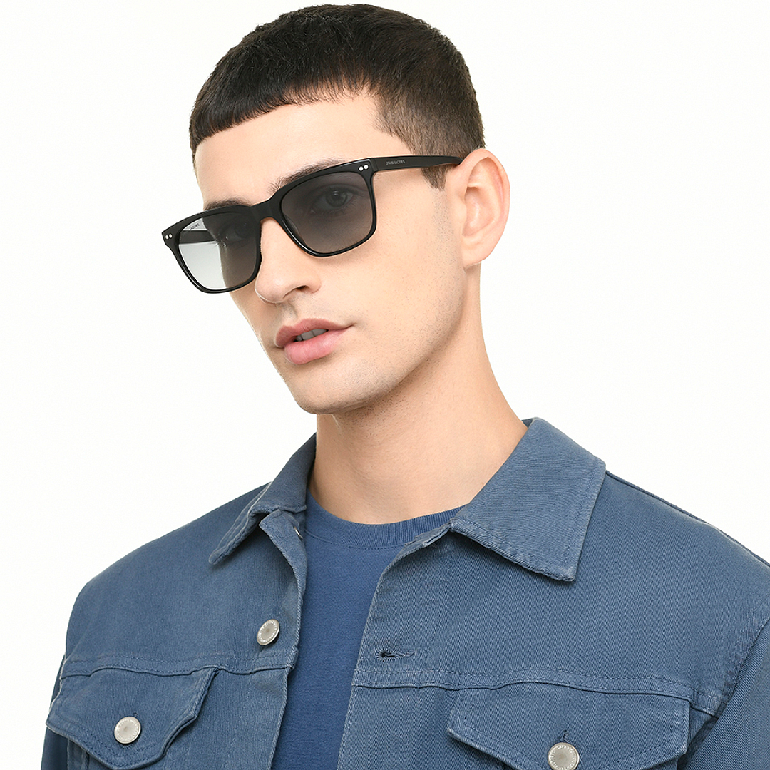 Grey Black Full Rim Square John Jacobs JJ Tints JJ S11767 Sunglasses