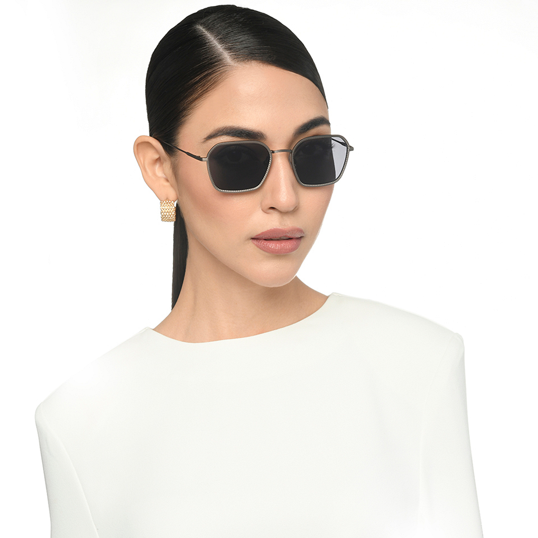 John Jacobs Online Mid Gunmetal Full Rim Hexagonal left side