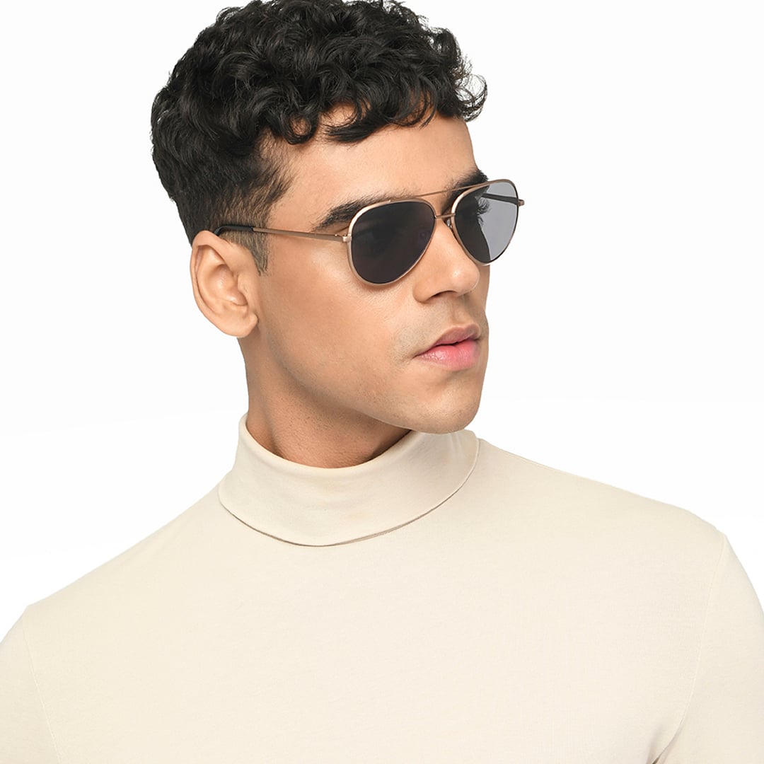 John Jacobs Gold Full Rim Aviator right side