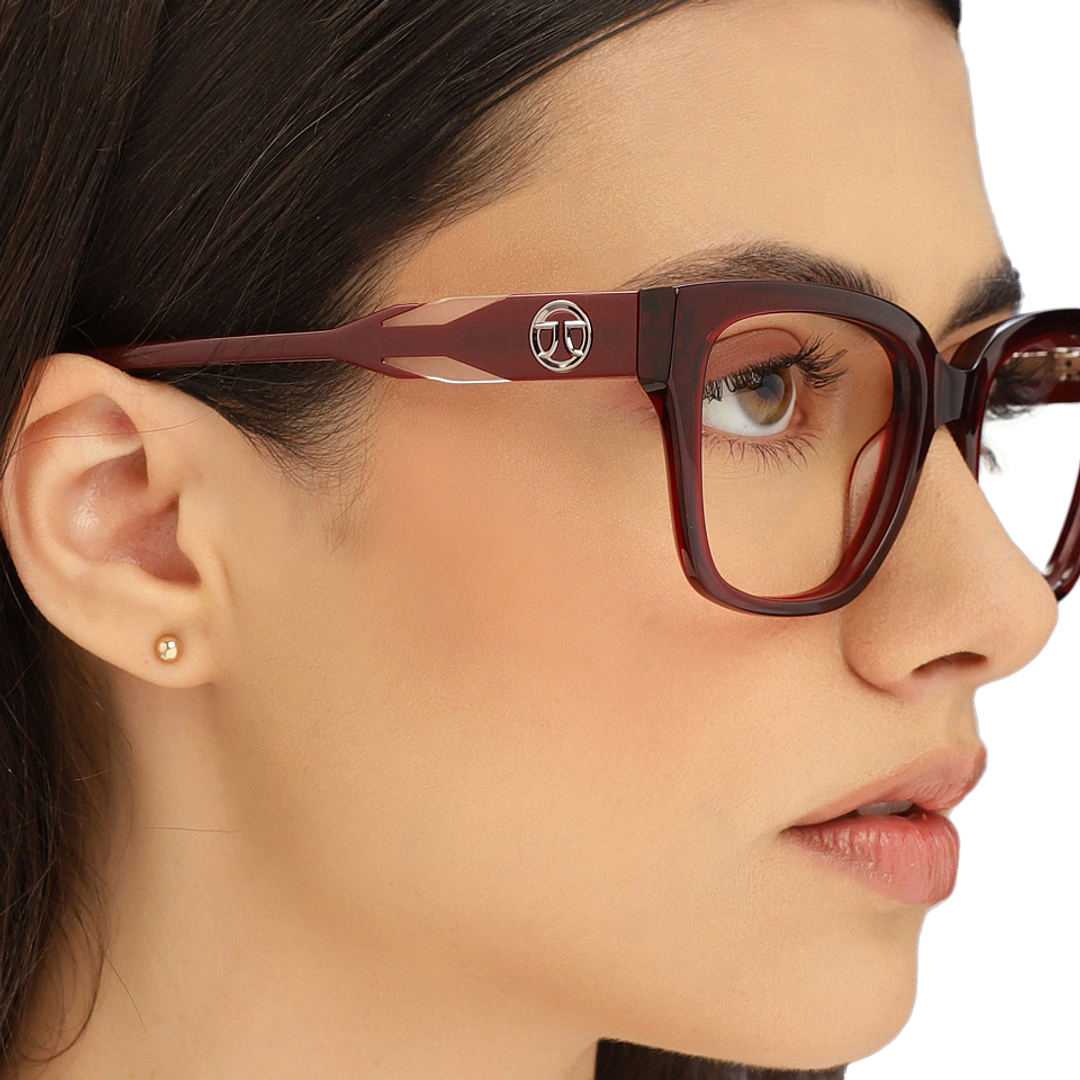 John Jacobs Red Full Rim Square right side