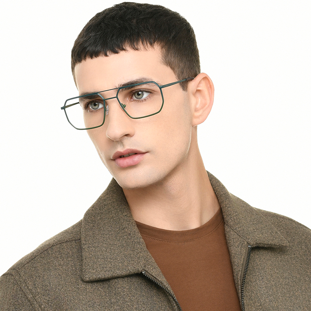 Buy Matte Green Full Rim Hexagonal John Jacobs Supreme Steel JJ