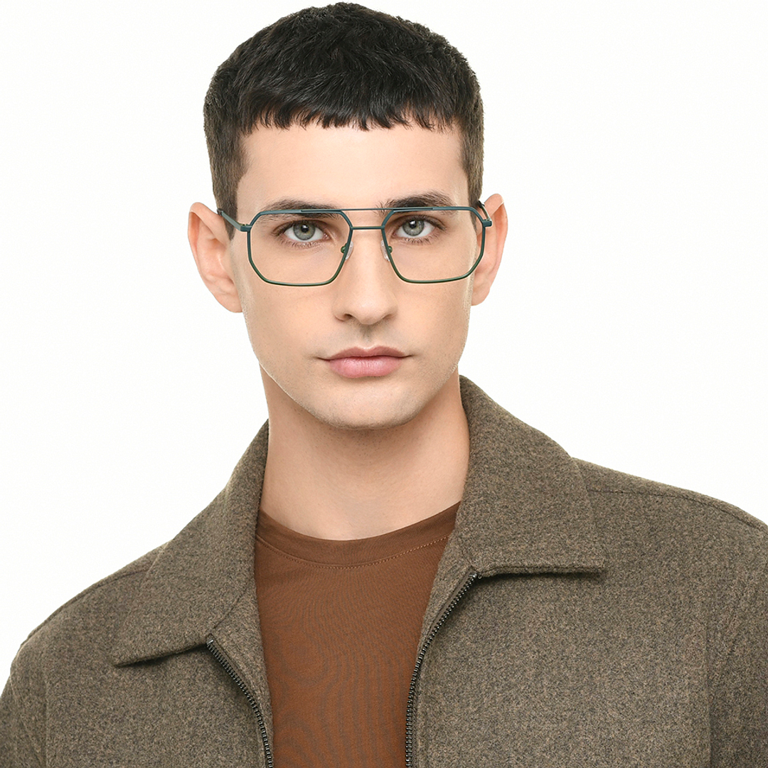 Buy Matte Green Full Rim Hexagonal John Jacobs Supreme Steel JJ