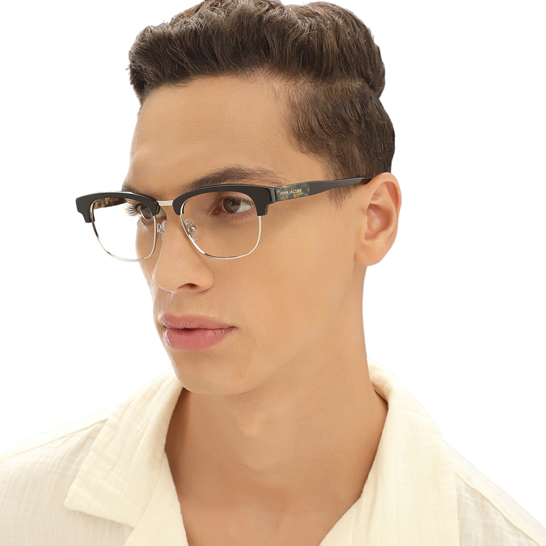 John Jacobs Silver Full Rim Clubmaster left side