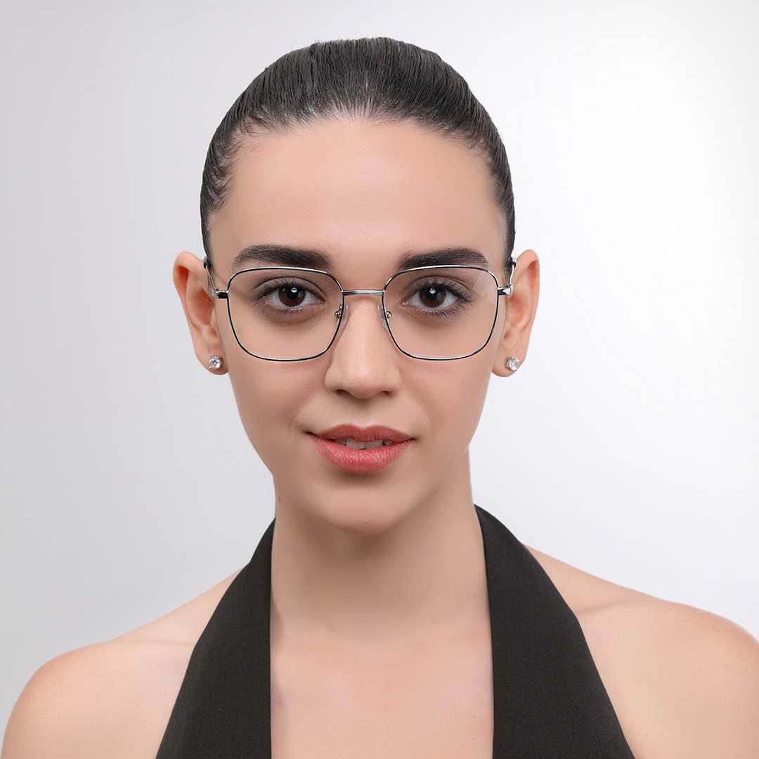 John Jacobs Silver Full Rim Square left side