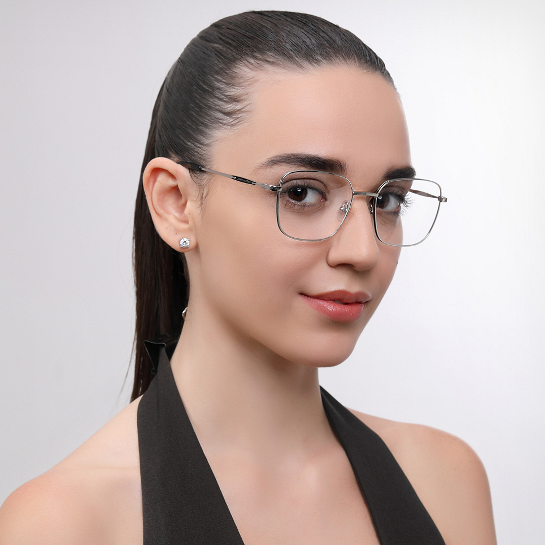 John Jacobs Silver Full Rim Square right side