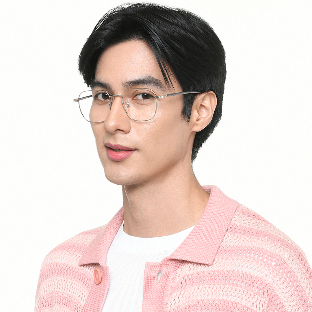 John Jacobs Online Silver Full Rim Square left side