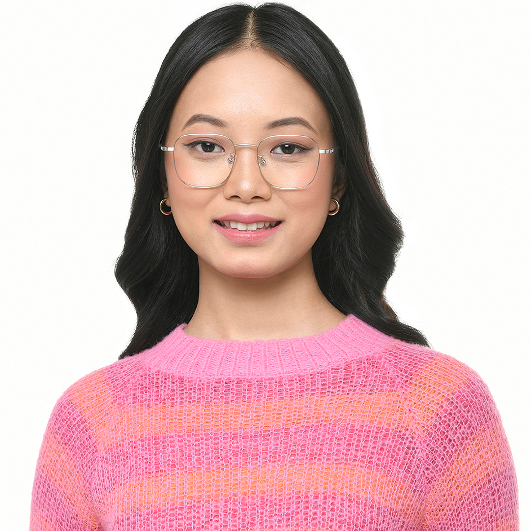 John Jacobs Online Silver Full Rim Square left side