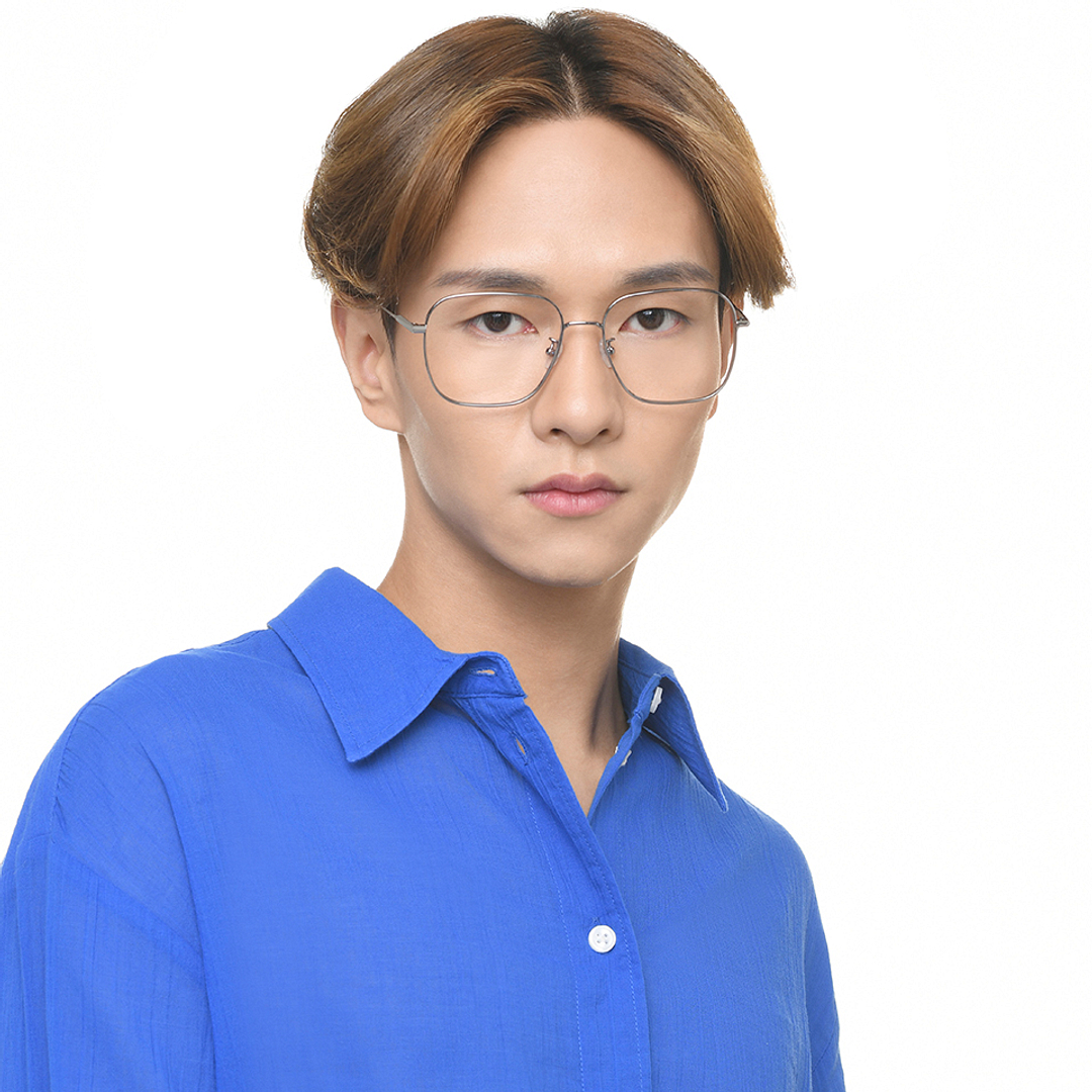 John Jacobs Silver Full Rim Square left side