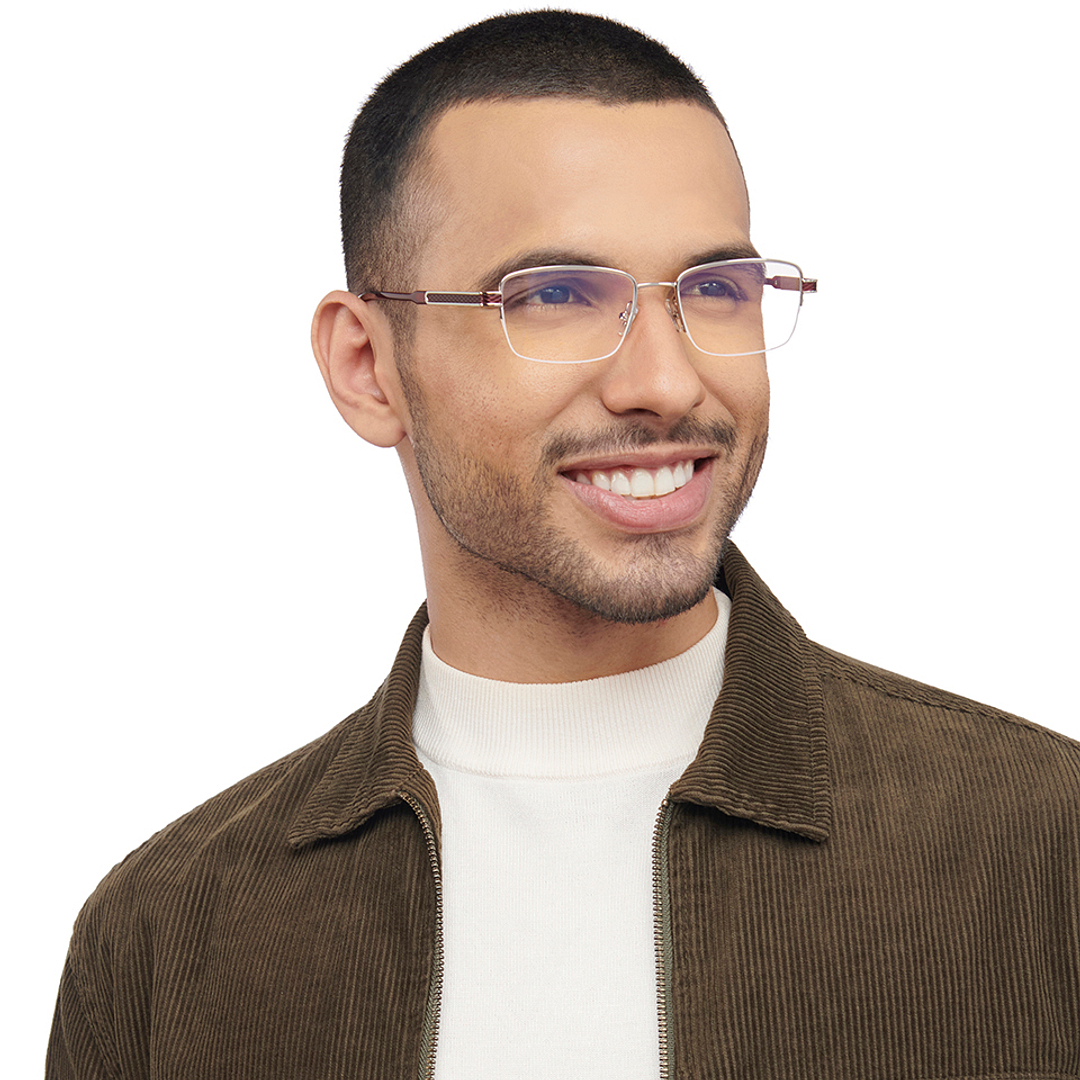 John Jacobs Online Silver Half Rim Rectangle left side