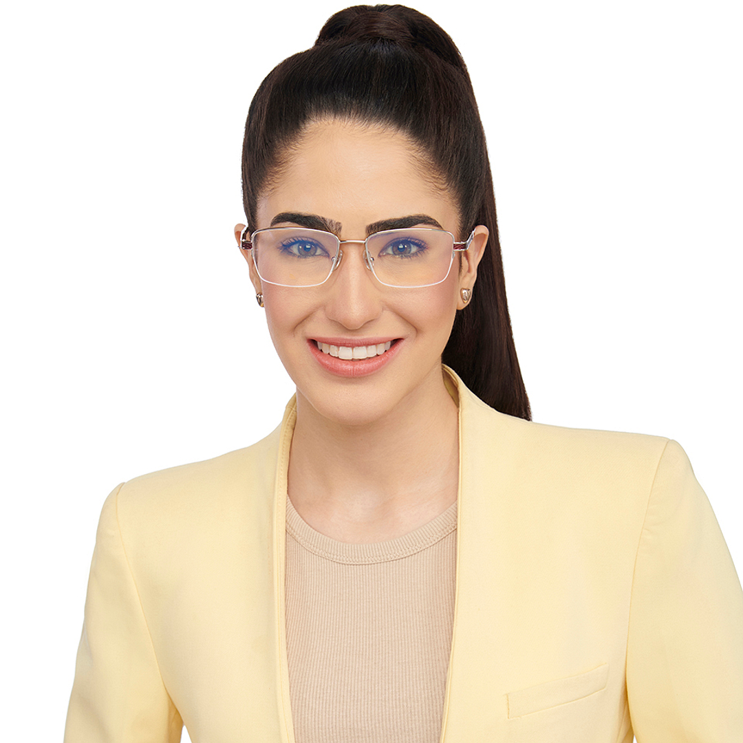 John Jacobs Online Silver Half Rim Rectangle right side