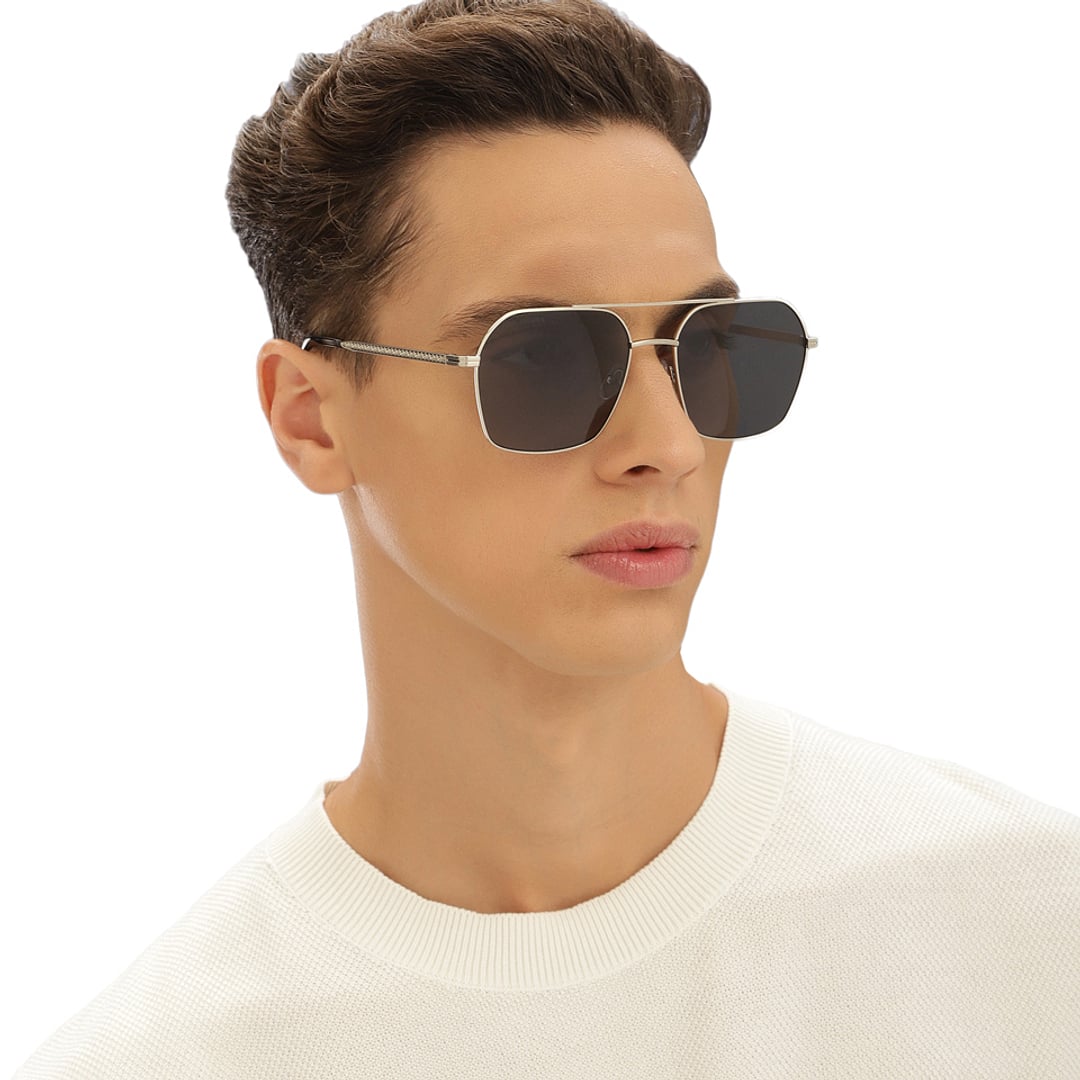 John Jacobs Silver Full Rim Square left side