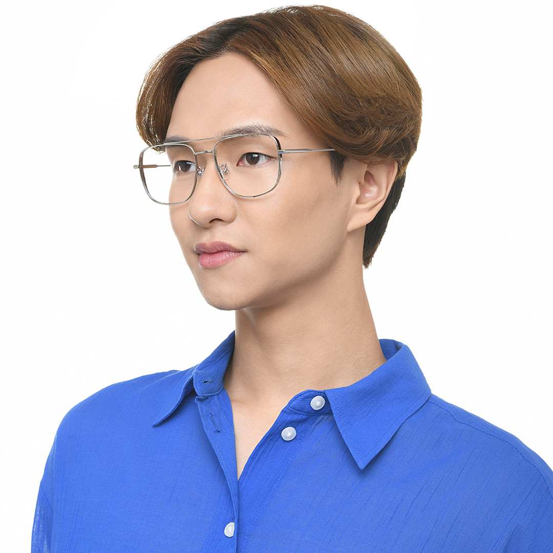 John Jacobs Silver Full Rim Aviator left side