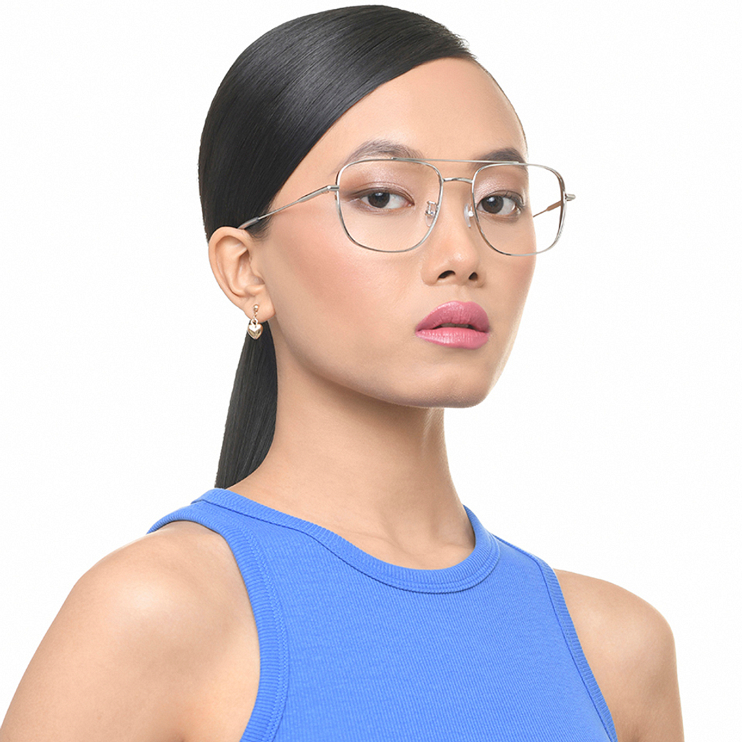 John Jacobs Silver Full Rim Aviator right side