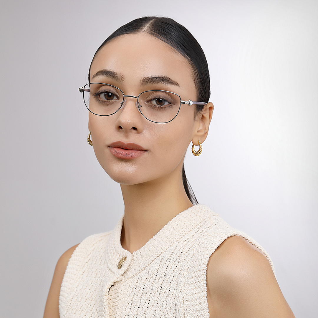 John Jacobs Silver Full Rim Cat Eye right side