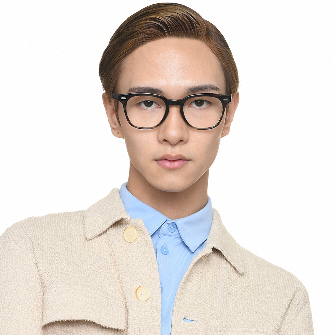 John Jacobs Black Full Rim Square left side