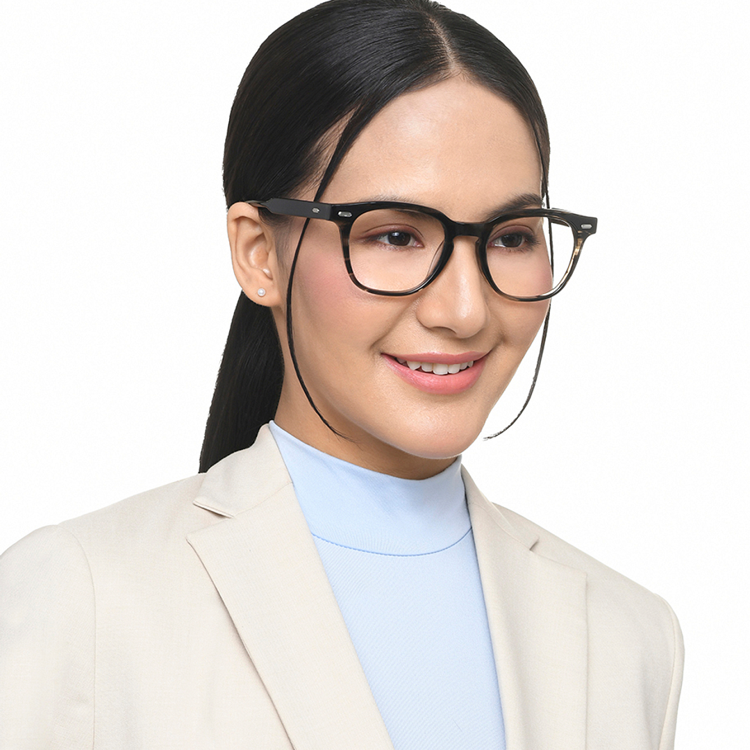 John Jacobs Black Full Rim Square right side