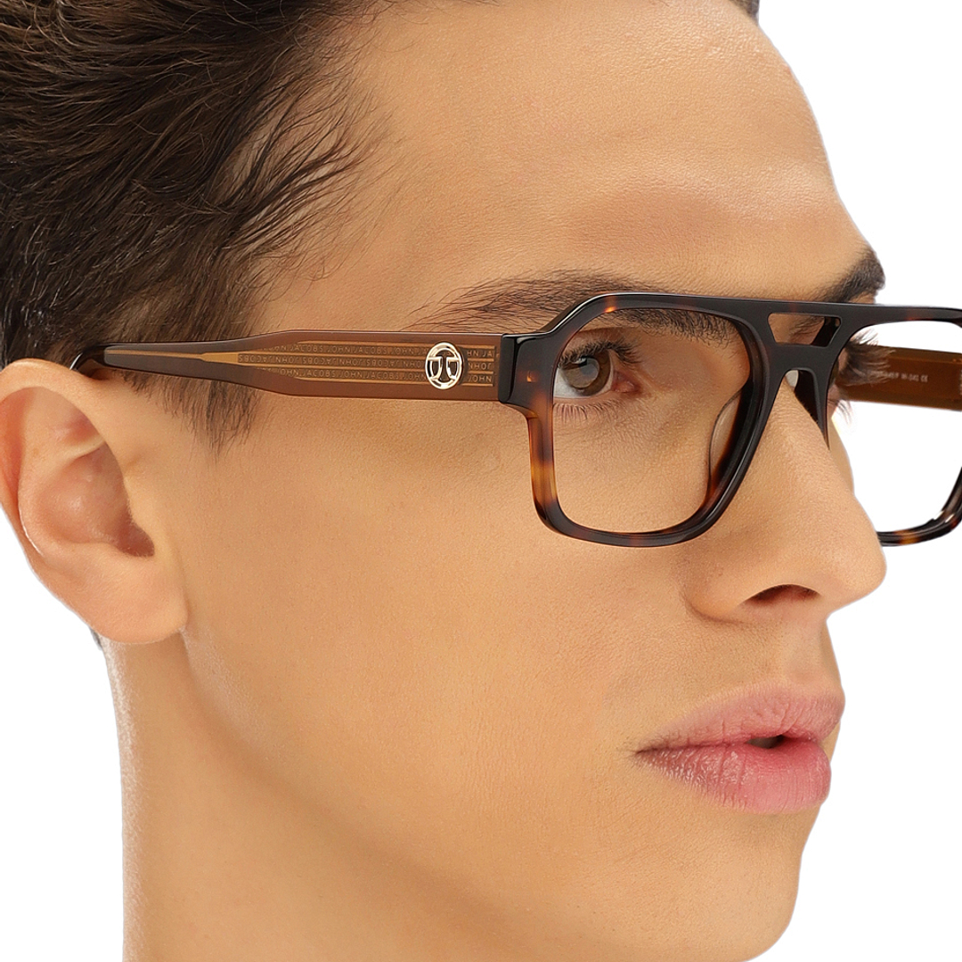 John Jacobs Tortoise Full Rim Geometric right side