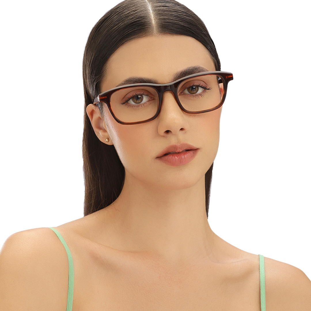 John Jacobs Tortoise Full Rim Rectangle left side